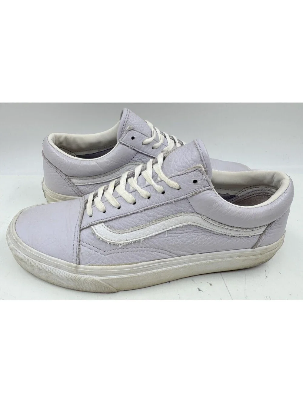Vans Old Skool Women’s Sneakers Size 8 Lilac Leather Lace Up Athletic Shoes